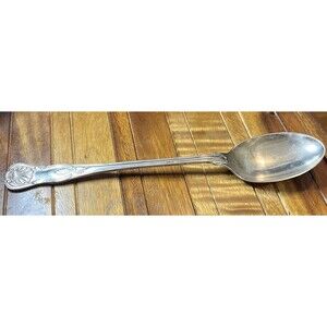 FB ROGERS Large Spoon Server KINGS pattern Silverplate ITALY Vintage 13in